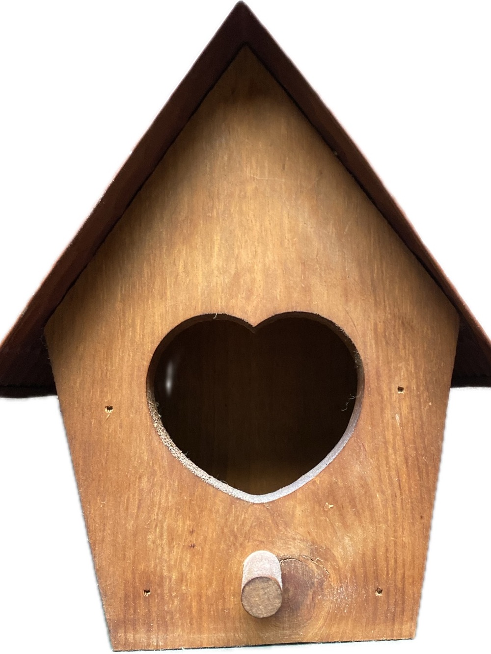 Wooden Heart Entrance Birdhouse - Brown Decor